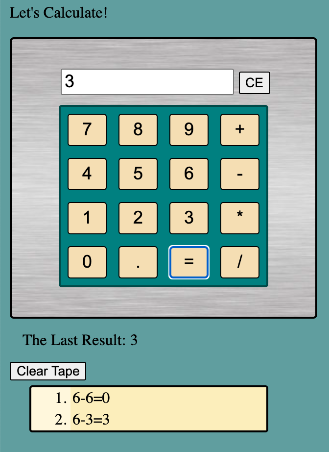 Calculator Screen Shot